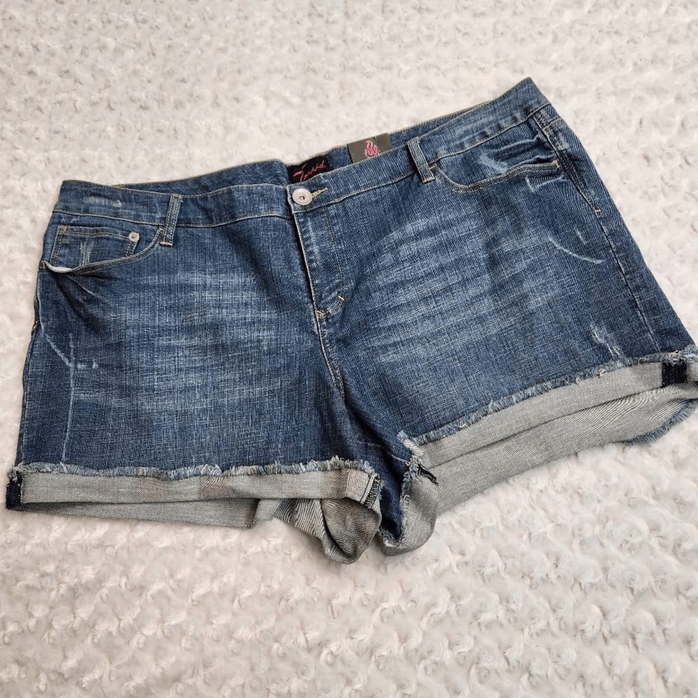 Torrid Vintage Denim Lightly Distressed Cuffed Shorts 26 NWT (7194)